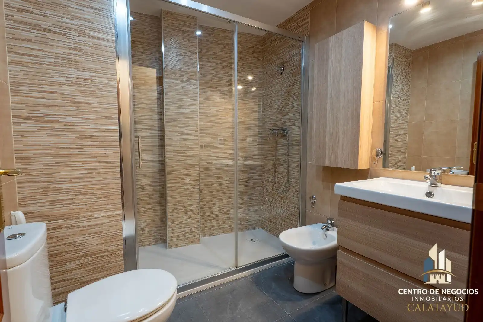 Badezimmer von Wohnung zum Verkauf in Calatayud mit Heizung, Parkett und Terrasse