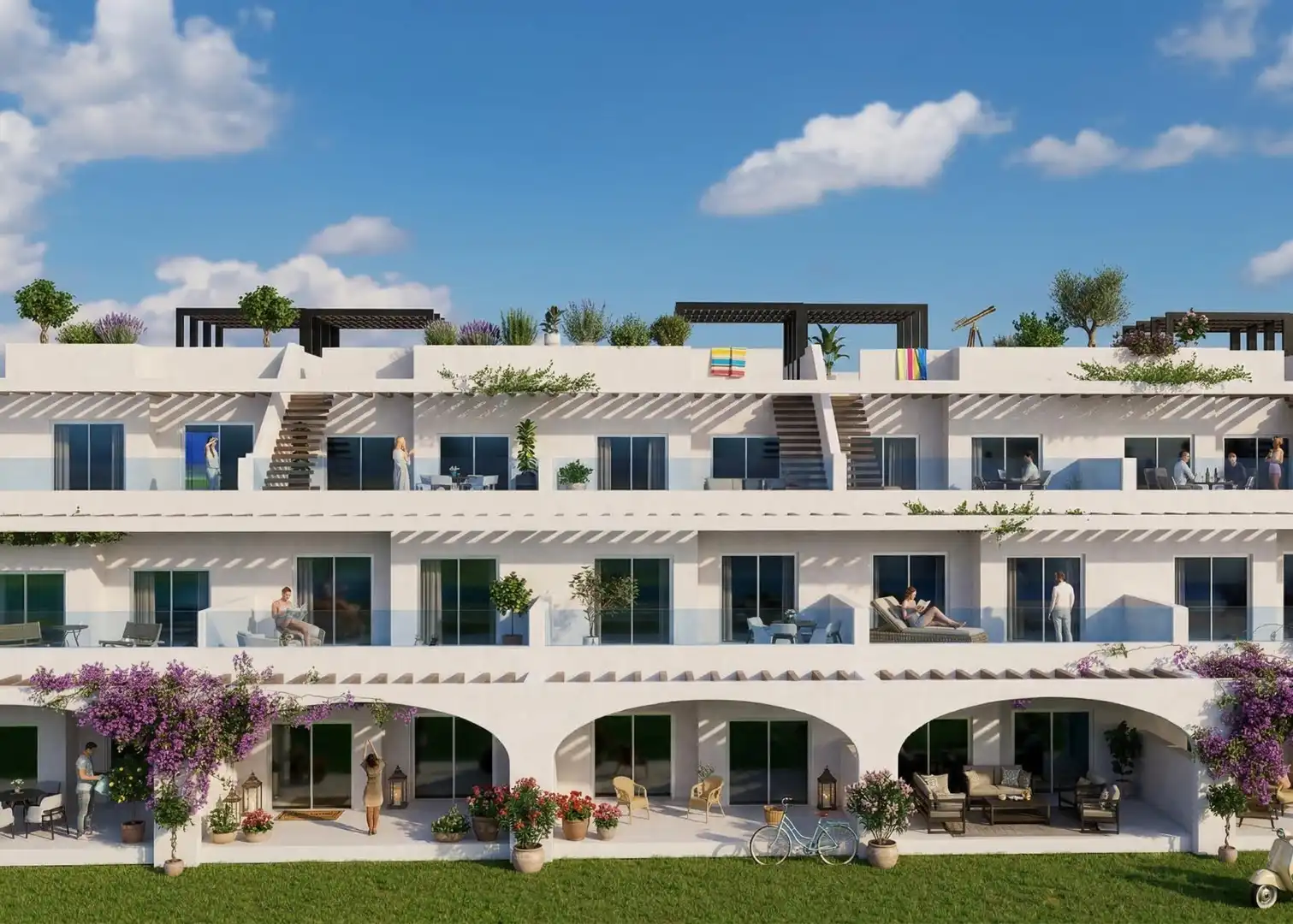 Vista exterior de Piso en venta en Vera con Terraza y Piscina comunitaria