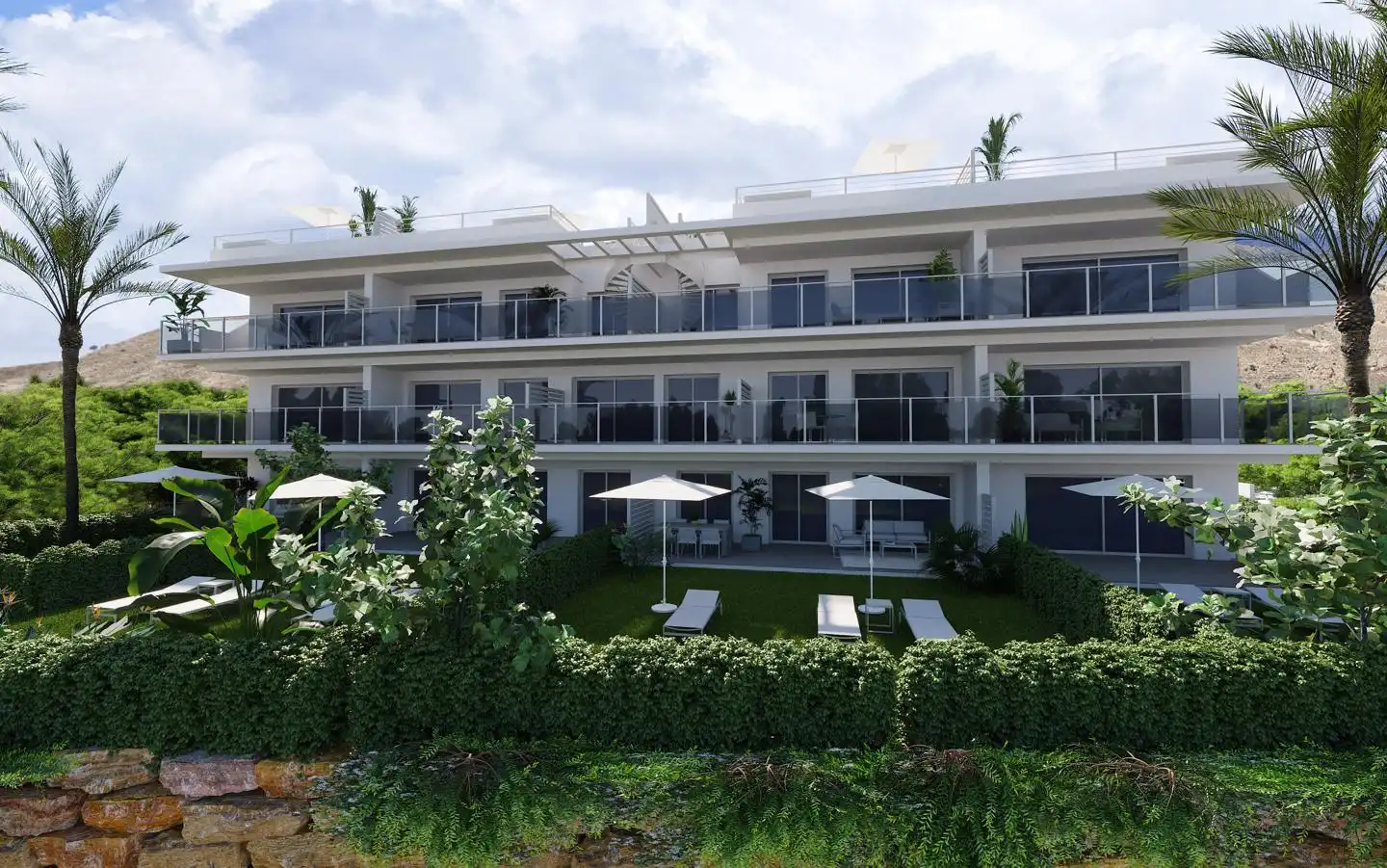 Außenansicht von Erdgeschoss zum Verkauf in Finestrat mit Klimaanlage und Terrasse