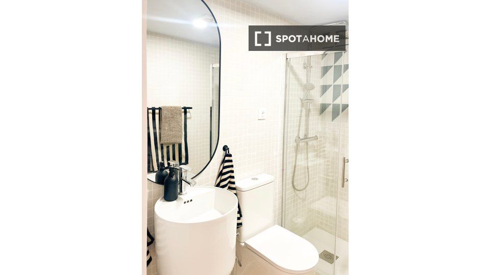 Bathroom of Flat to rent in  Madrid Capital  with Air Conditioner, Heating and Furnished