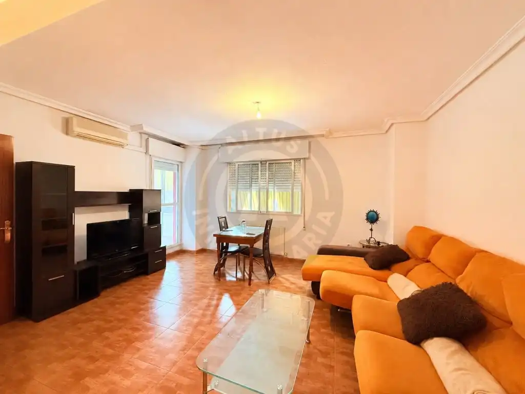 Living room of Flat for sale in Cáceres  with Air Conditioner, Terrace and Furnished