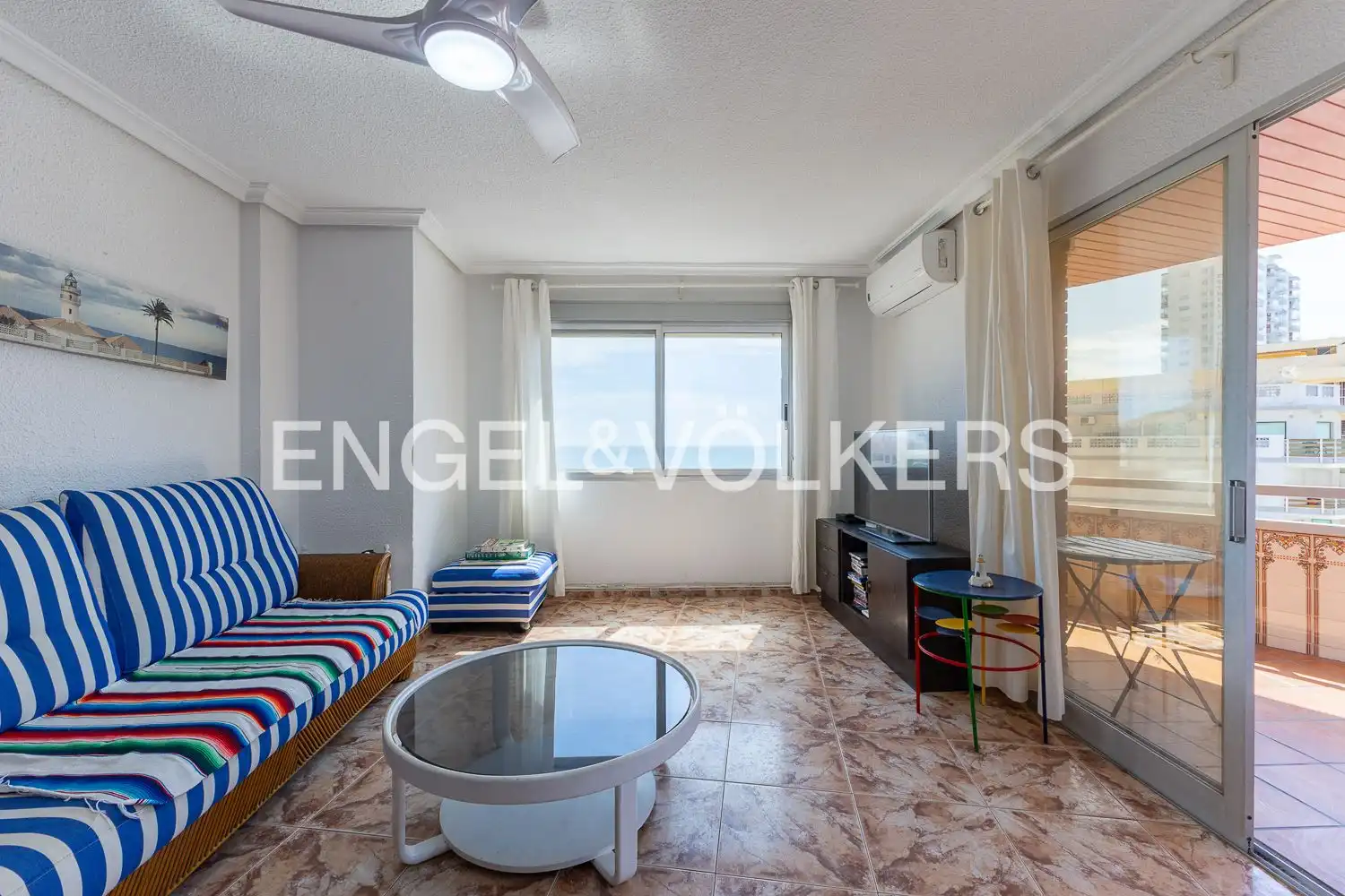 Sala de estar de Piso de alquiler en Cullera con Aire acondicionado, Calefacción y Terraza