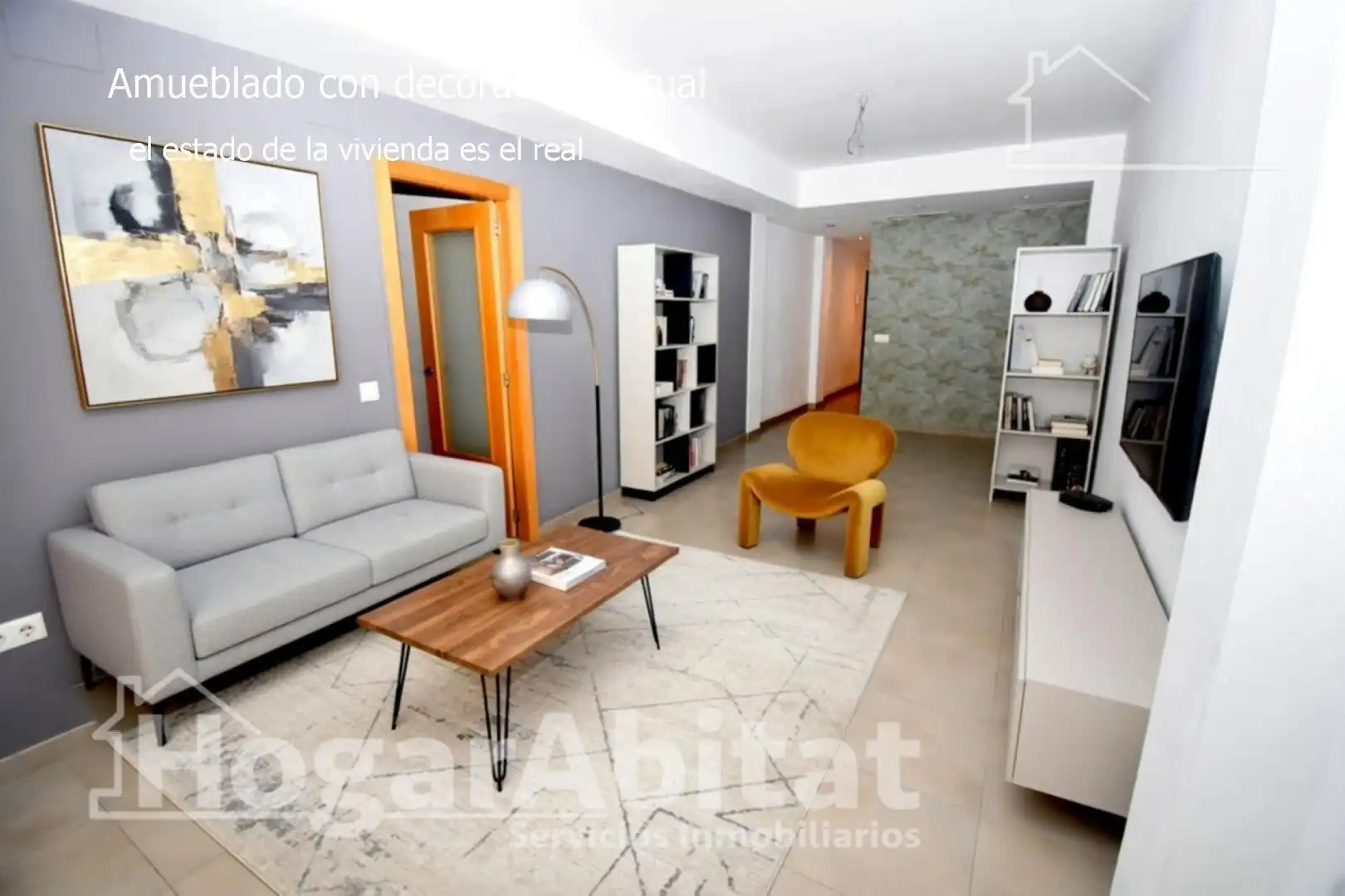 Wohnzimmer von Wohnung zum Verkauf in Massanassa mit Klimaanlage, Heizung und Terrasse