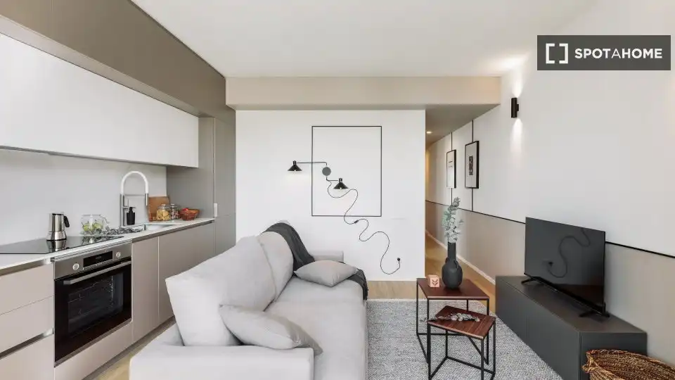 Living room of Flat for rent in Barcelona  with Air Conditioner, Heating and Furnished
