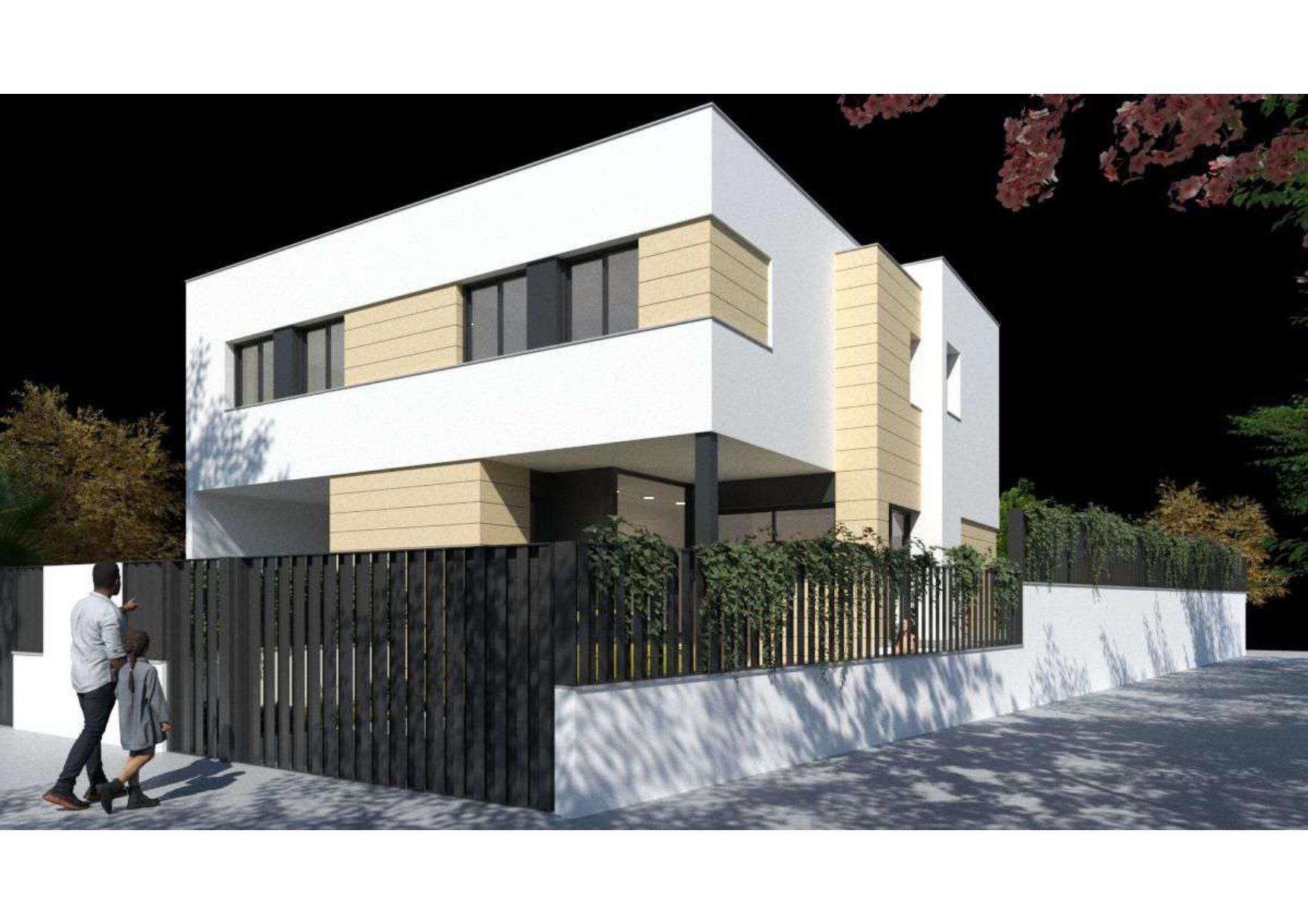 Exterior view of Single-family semi-detached for sale in Vilanova i la Geltrú  with Air Conditioner, Private garden and Terrace