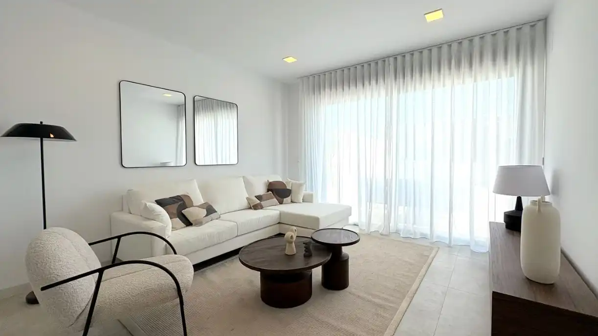 Wohnzimmer von Einfamilien-Reihenhaus zum Verkauf in Águilas mit Privatgarten, Terrasse und Schwimmbad