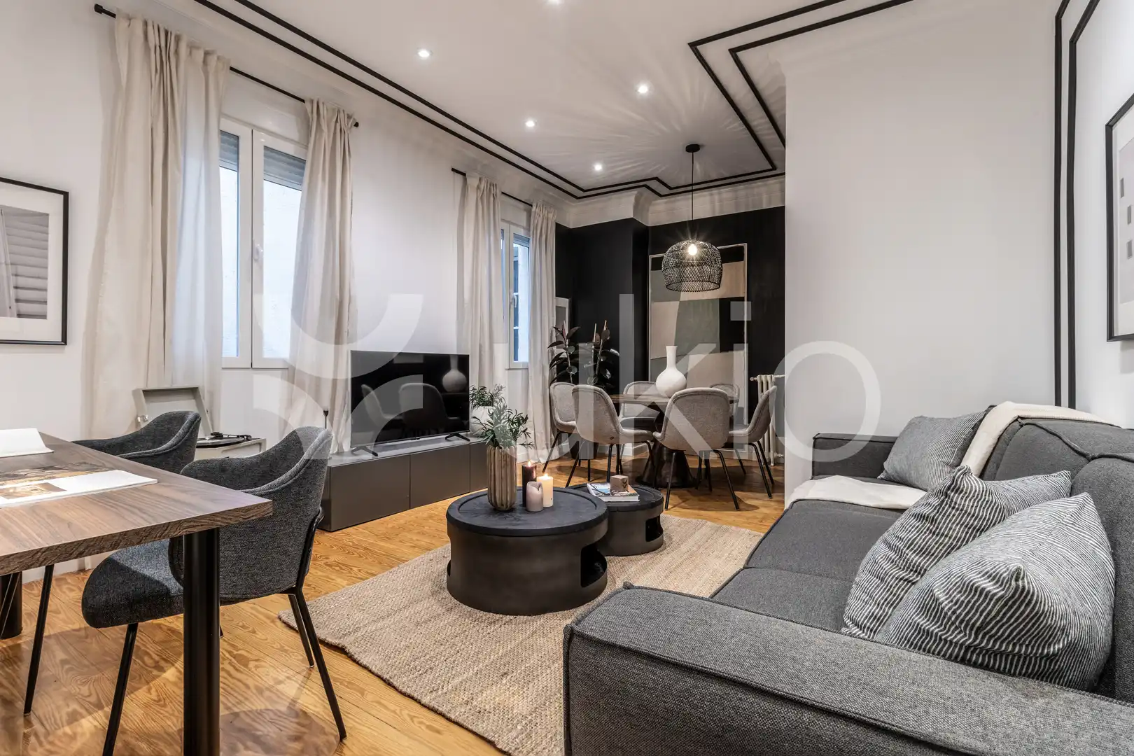 Wohnzimmer von Wohnungen zur Miete in Madrid mit Klimaanlage, Heizung und Möbliert