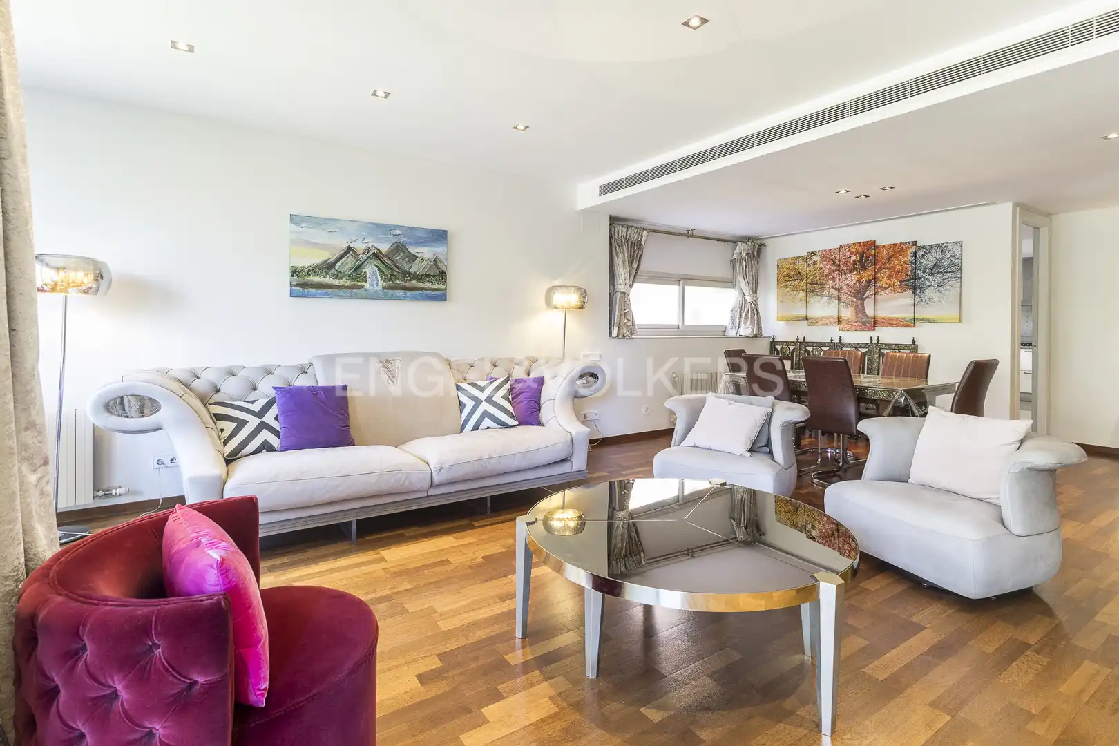 Sala de estar de Piso de alquiler en Barcelona con Aire acondicionado, Calefacción y Jardín privado