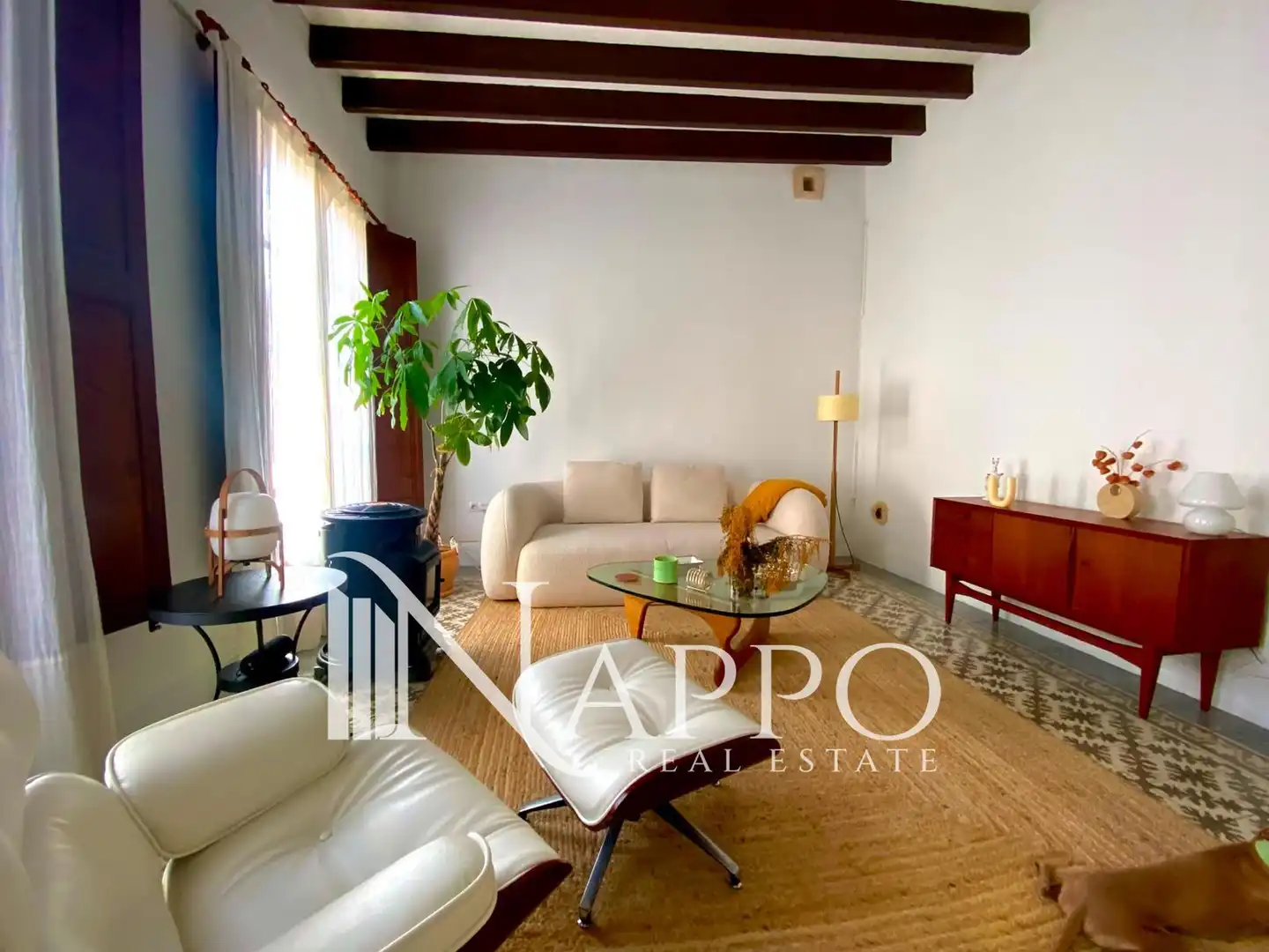 Sala d'estar de Pis de lloguer en  Palma de Mallorca amb Aire condicionat, Calefacció i Terrassa