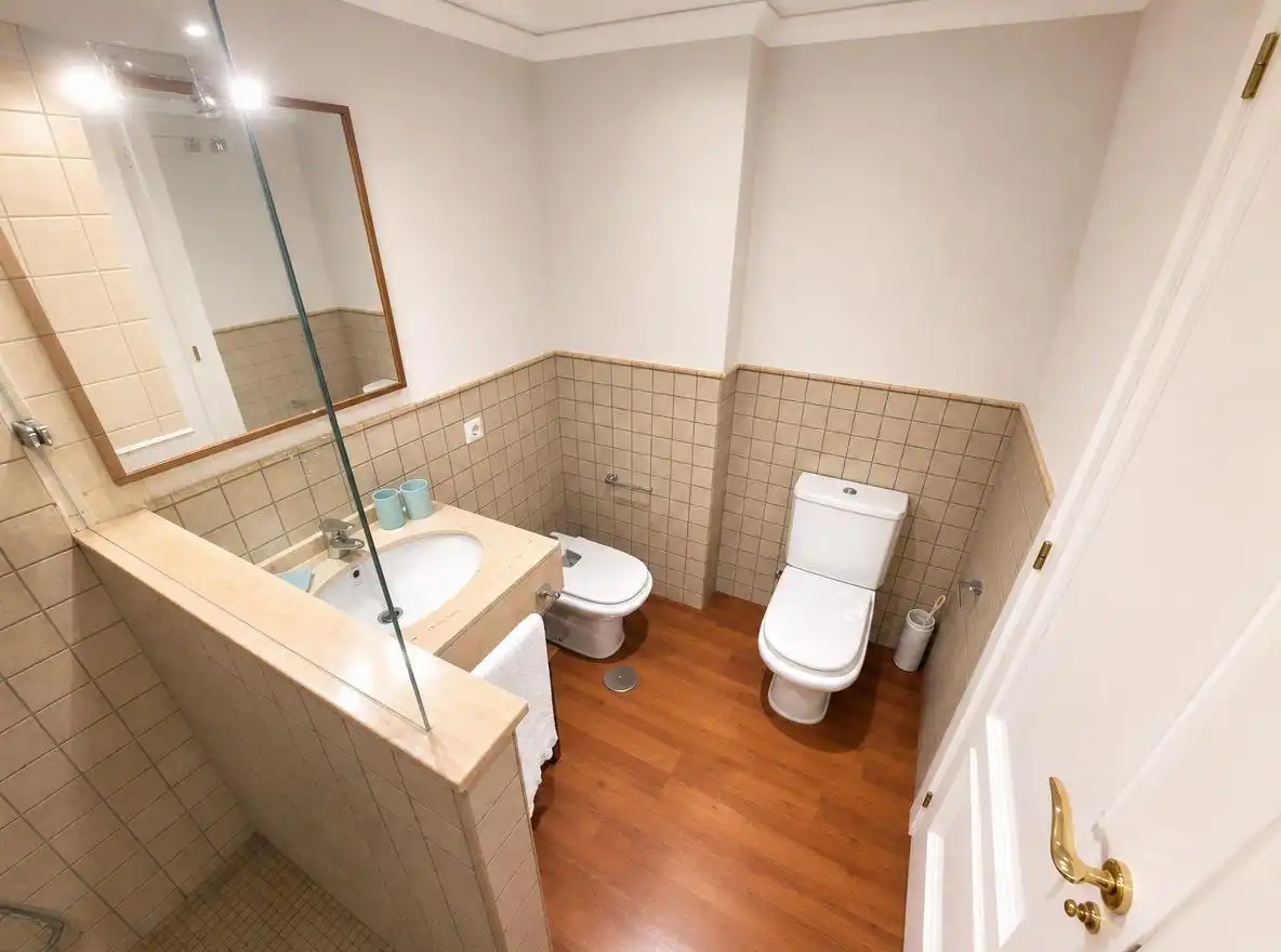 Badezimmer von Wohnung zur Miete in Alicante / Alacant mit Parkett und Möbliert