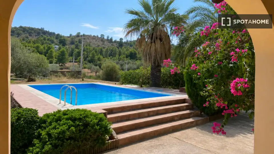Swimming pool of Flat for rent in Riba-roja de Túria  with Air Conditioner, Heating and Furnished
