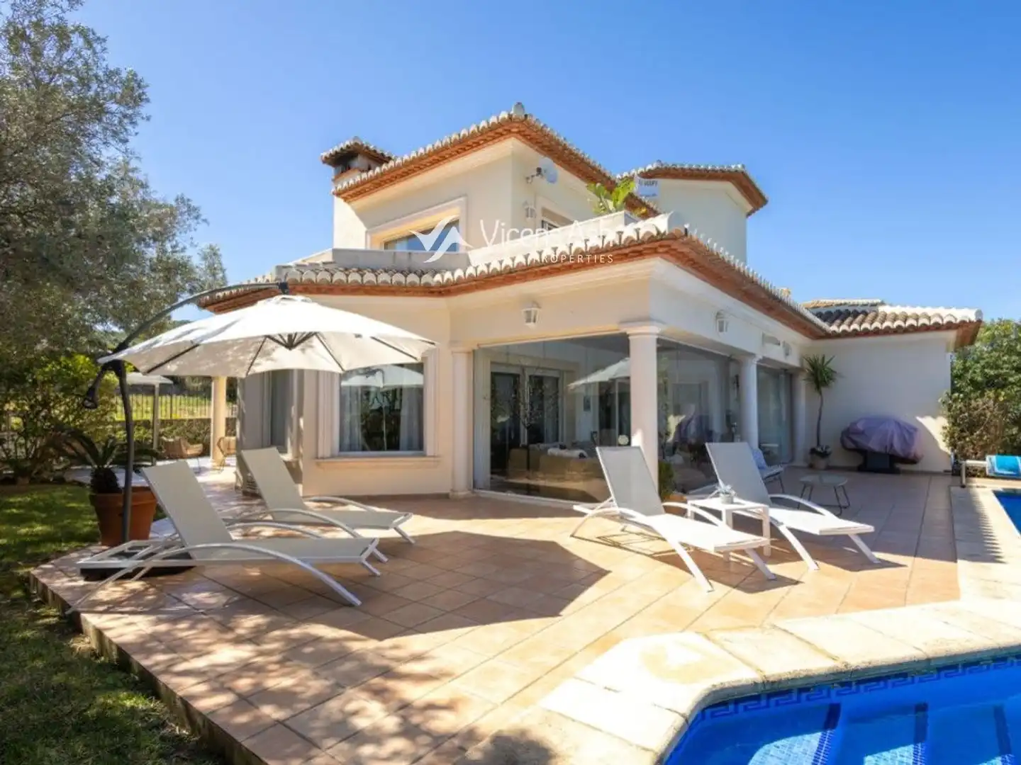 Exterior view of Houses for sale in Jávea / Xàbia  with Air Conditioner, Terrace and Swimming Pool