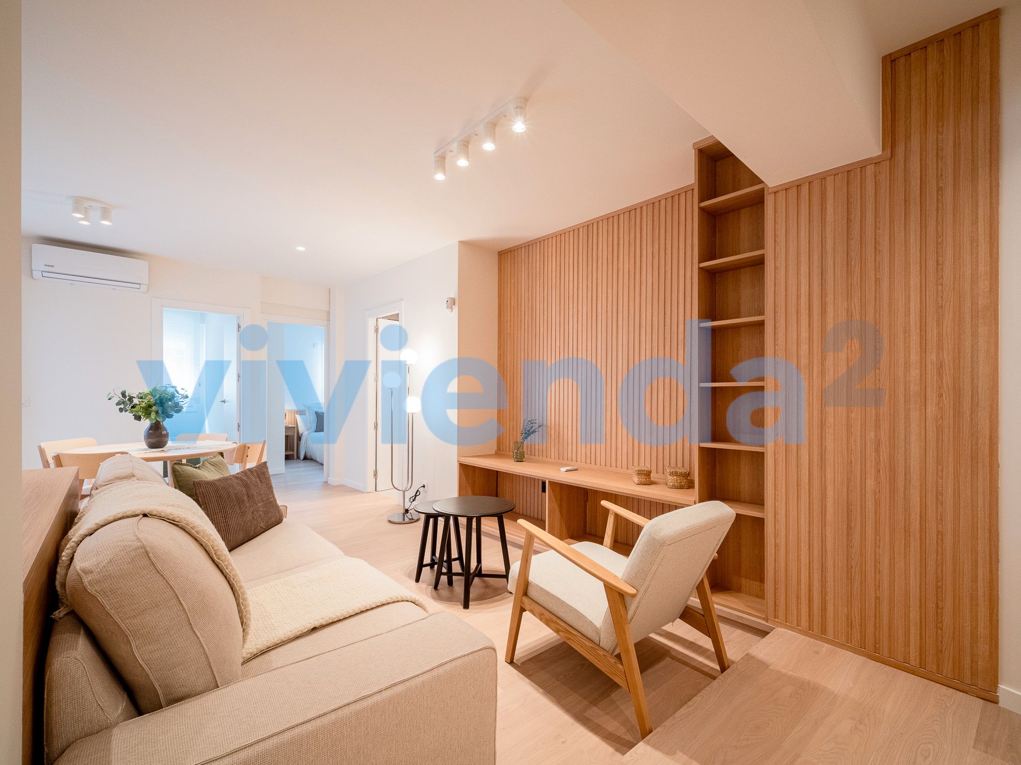 Sala d'estar de Pis de lloguer en  Madrid Capital amb Aire condicionat, Calefacció i Terrassa