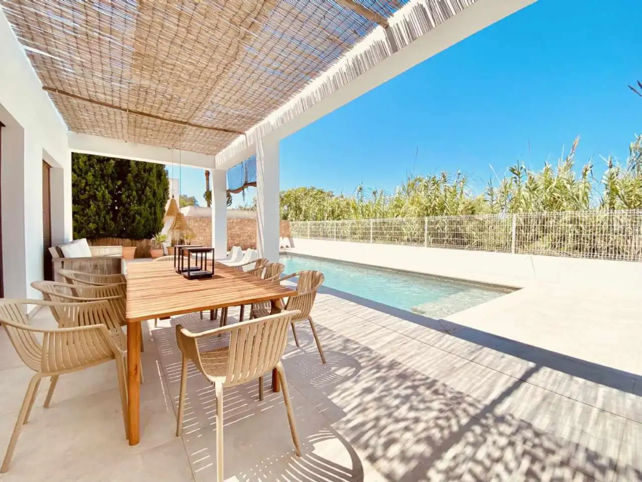 Terraza de Casa o chalet de alquiler en Santa Eulària des Riu con Aire acondicionado, Terraza y Piscina