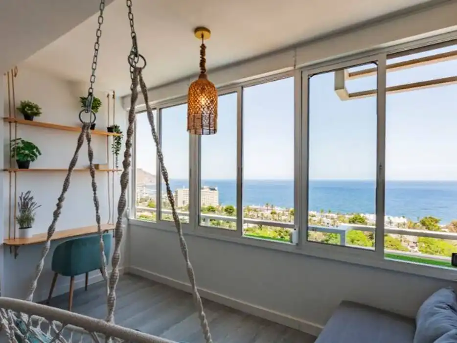 Terrasse von Wohnung zur Miete in Roquetas de Mar mit Klimaanlage und Balkon