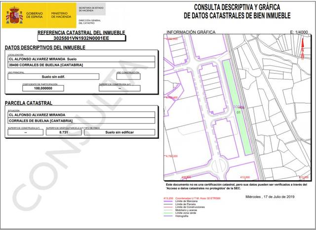 Terreno en Venta en CONTRINA (LA) en Los Corrales de Buelna