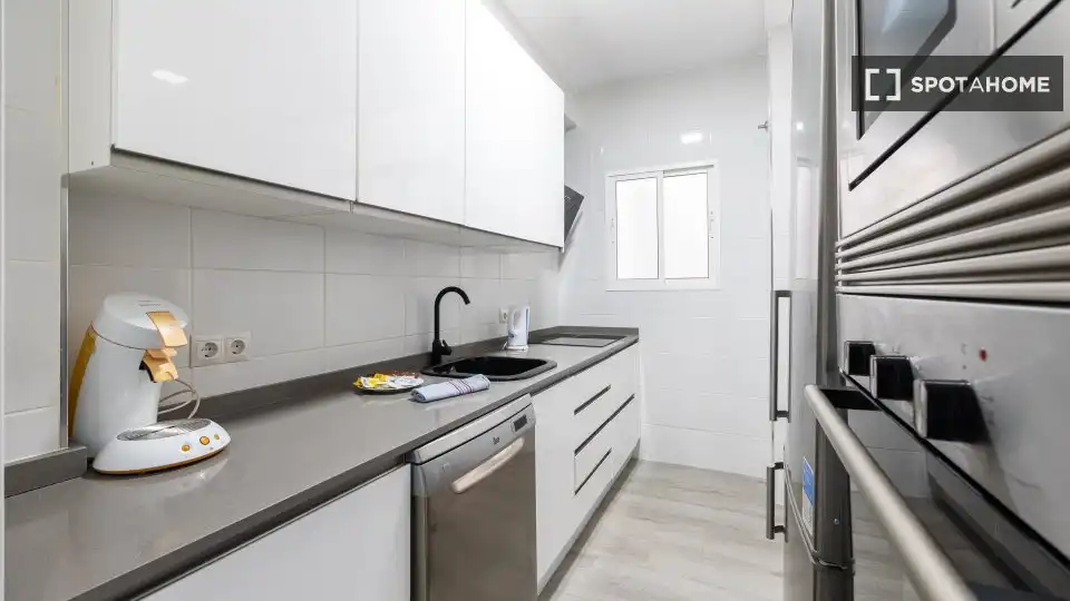 Küche von Wohnungen zur untervermieten in Málaga mit Klimaanlage, Terrasse und Möbliert