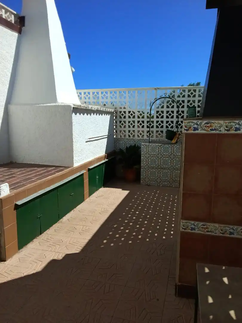 Terraza de Finca rústica en venta en Fuente Álamo de Murcia con Aire acondicionado, Jardín privado y Amueblado