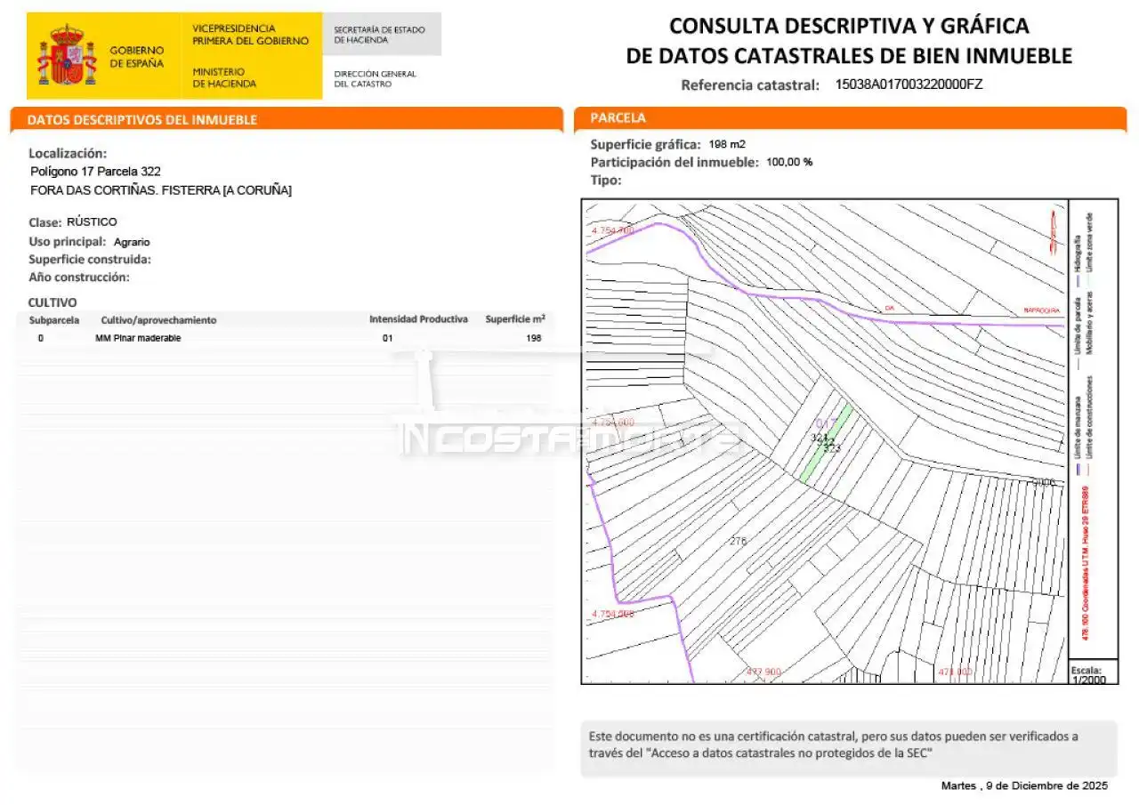 Land for sale in Fisterra