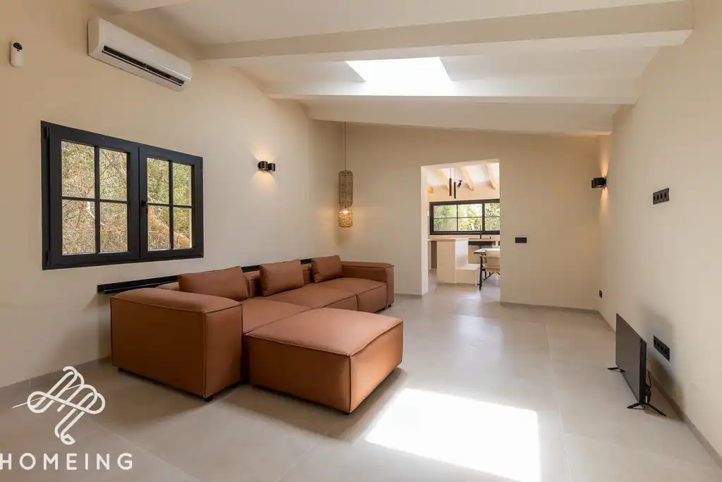 Living room of Country homes for rent in Llucmajor  with Air Conditioner, Private garden and Swimming Pool