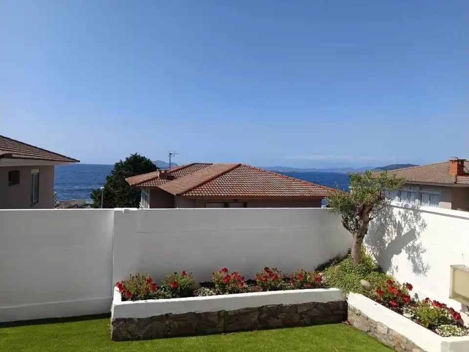 Terraza de Finca rústica de alquiler en Baiona con Jardín privado, Terraza y Piscina