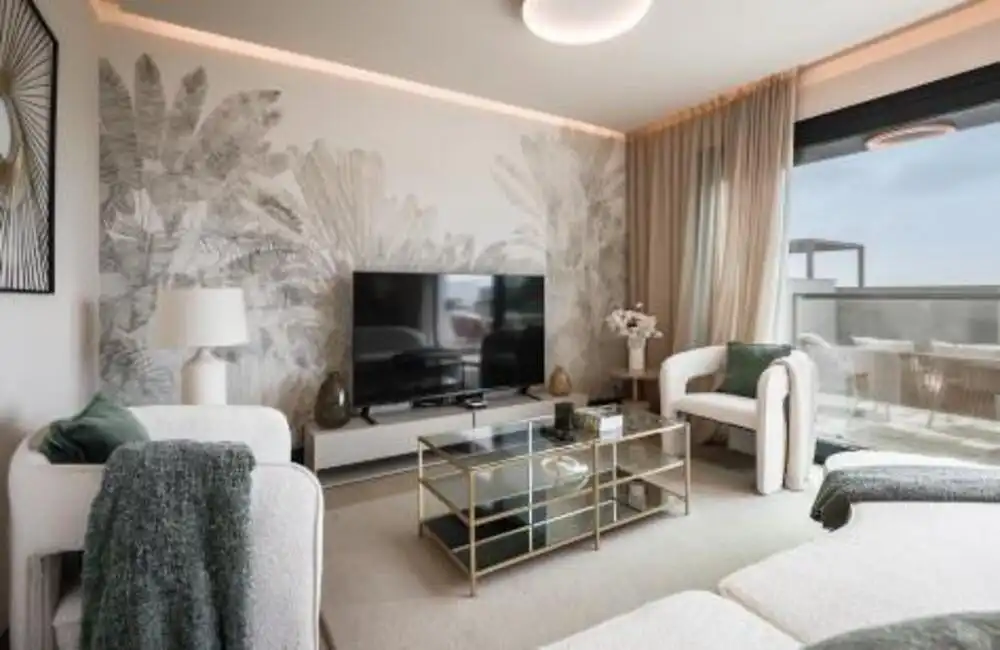 Living room of Attic for rent in Marbella  with Air Conditioner, Terrace and Swimming Pool