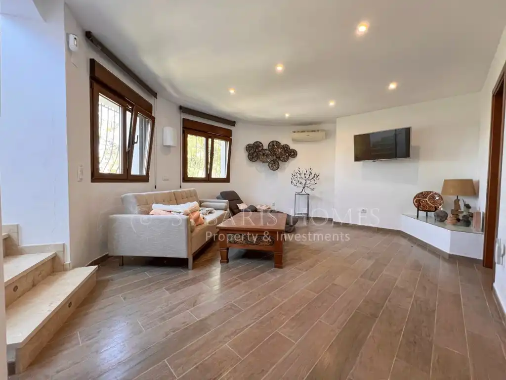 Sala de estar de Casa o chalet en venta en Benitachell / El Poble Nou de Benitatxell con Aire acondicionado y Piscina