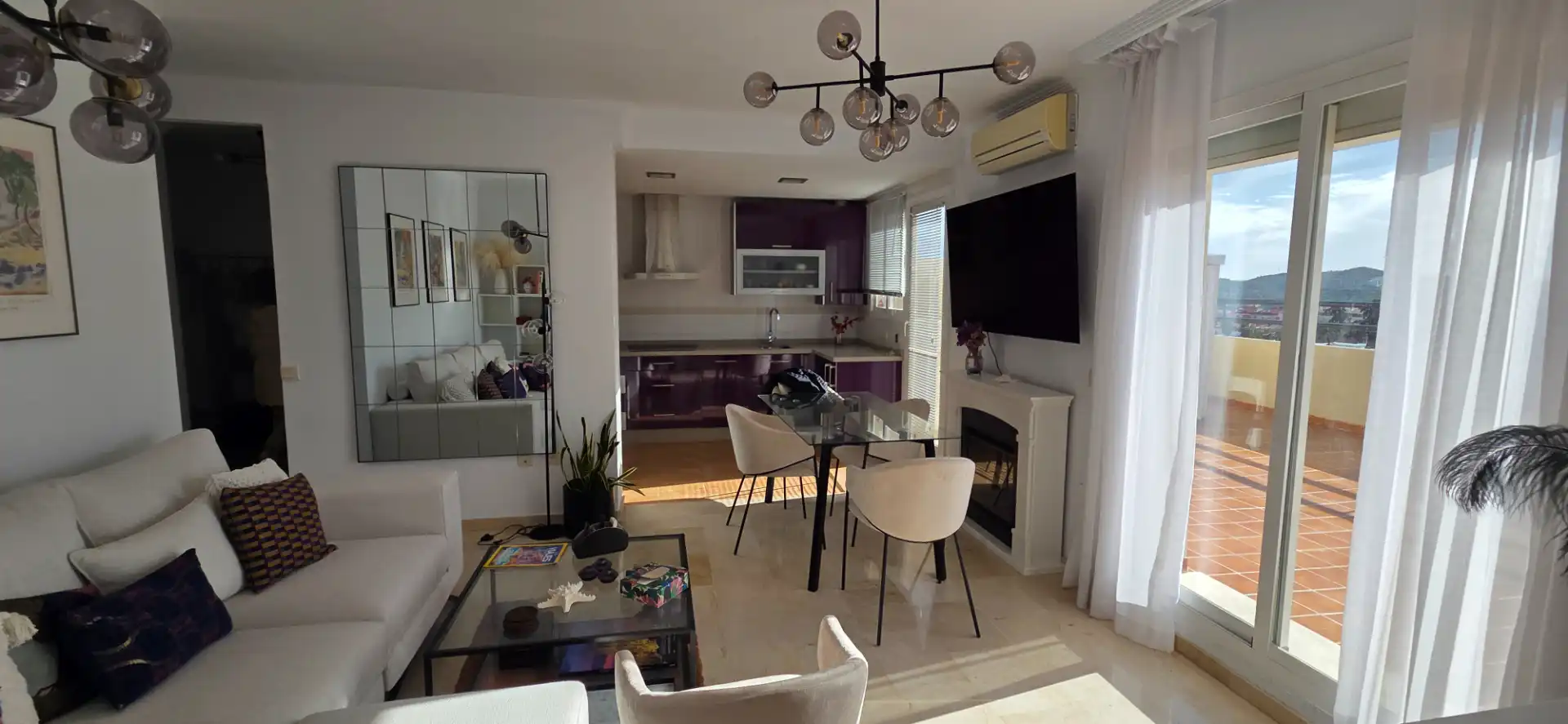 Sala de estar de Ático en venta en Mijas