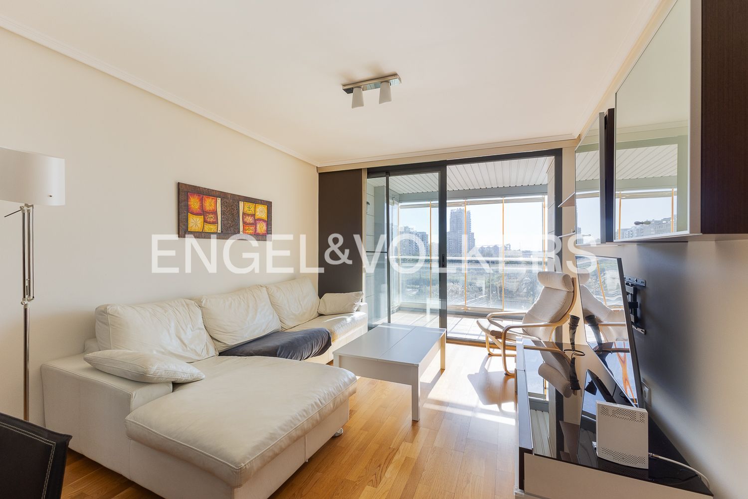 Living room of Apartment to rent in  Valencia Capital  with Air Conditioner, Heating and Terrace