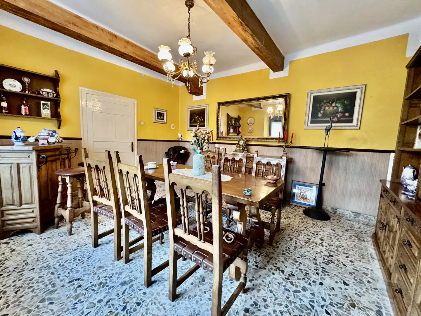 Comedor de Casa adosada en venta en Molledo con Parquet, Terraza y Amueblado