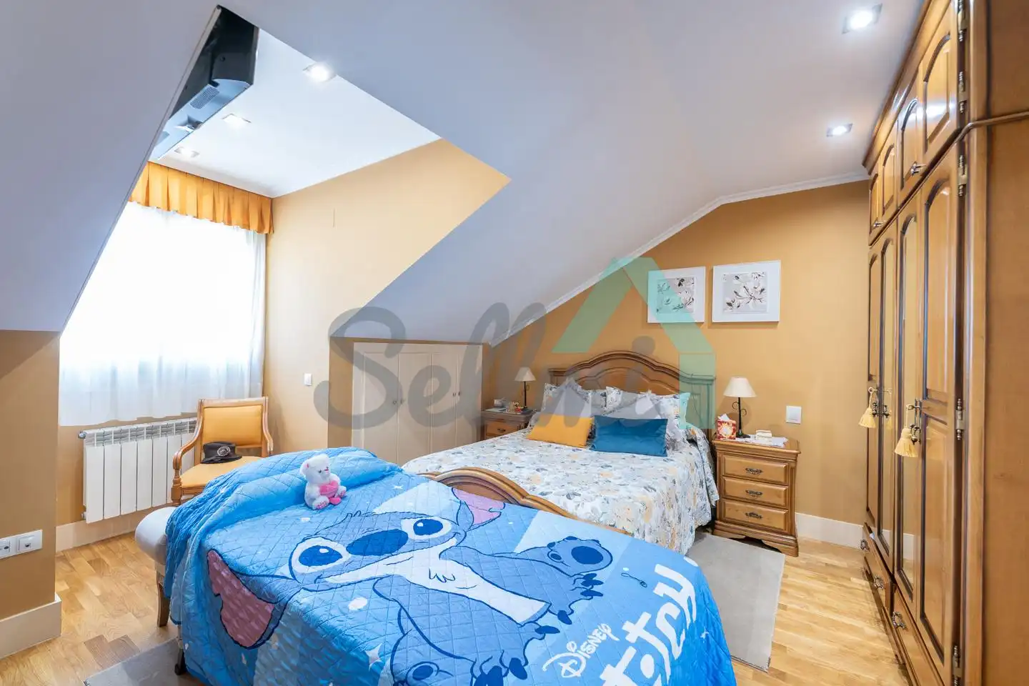 Schlafzimmer von Einfamilien-Reihenhaus zum Verkauf in Vegadeo mit Heizung, Privatgarten und Terrasse