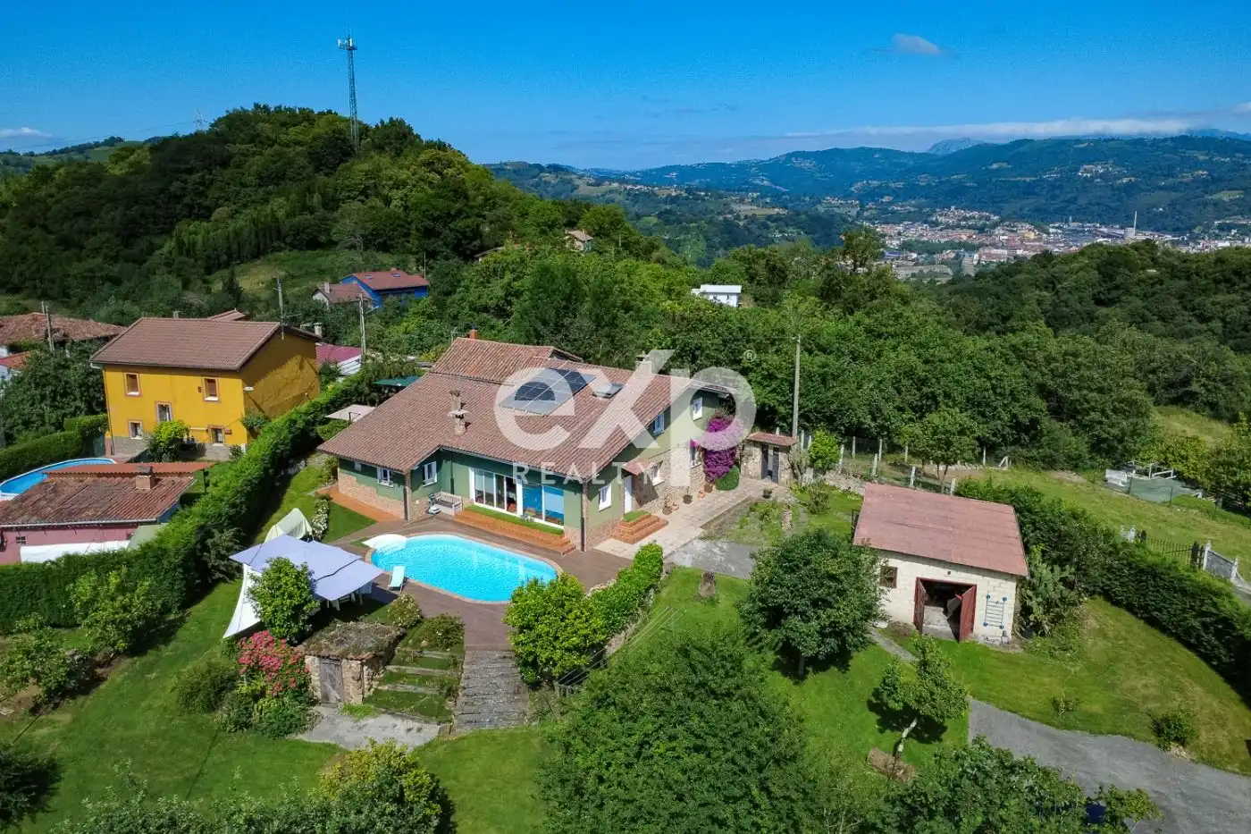Exterior view of Houses for sale in Langreo  with Heating, Private garden and Swimming Pool