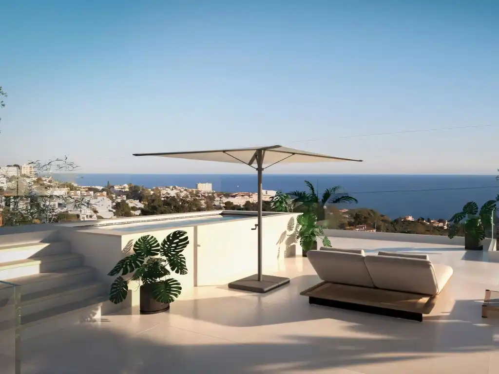 Terrassa de Casa o xalet en venda en Benalmádena amb Aire condicionat, Calefacció i Jardí privat