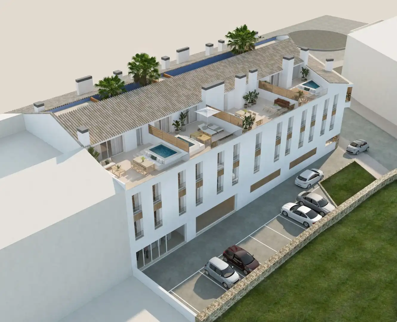 Vista exterior de Pis en venda en Es Mercadal amb Aire condicionat, Terrassa i Piscina comunitària