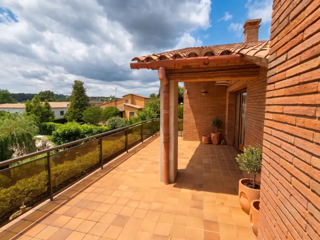 Terrace of Detached homes for sale in Santa Maria de Palautordera  with Air Conditioner, Heating and Private garden