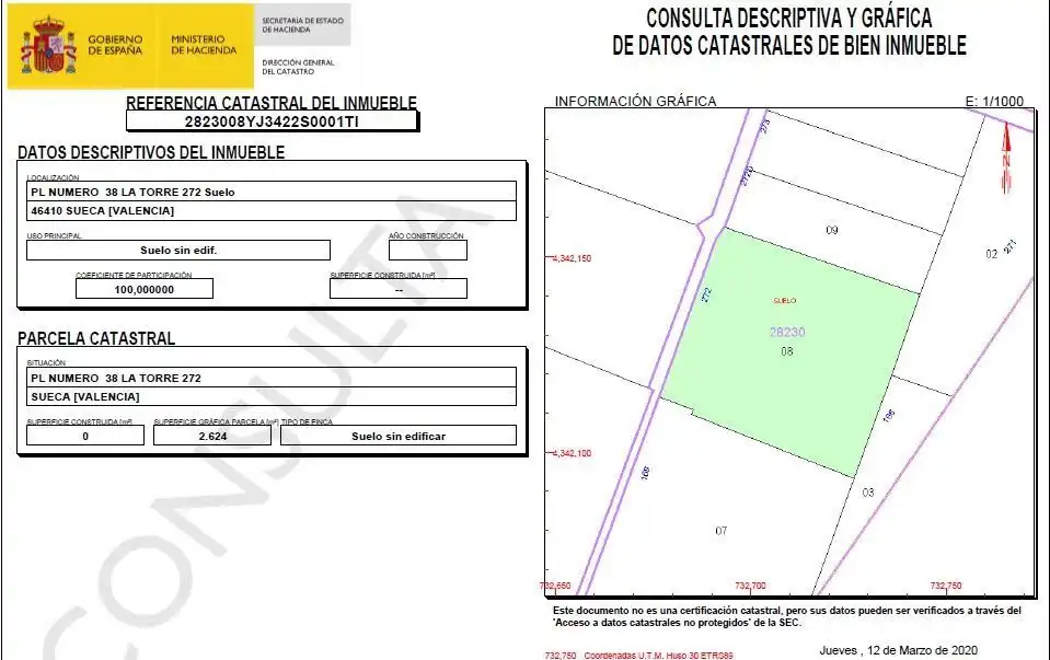 Residential land for sale in Sueca ciudad, imagen 3