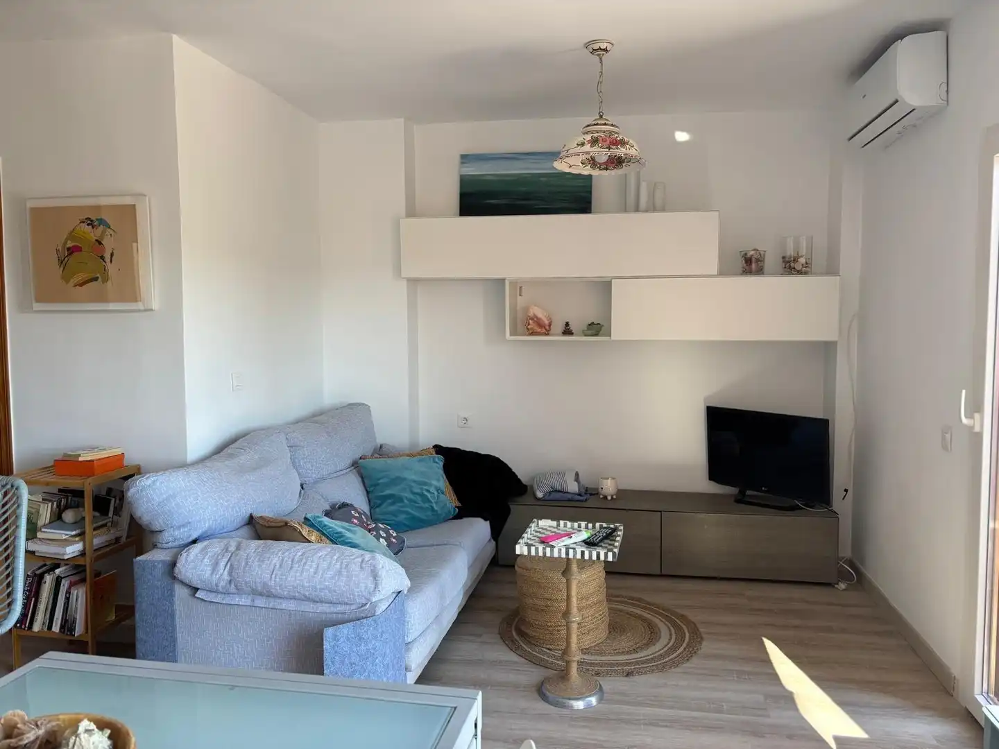 Sala d'estar de Apartament en venda en Mazarrón amb Aire condicionat, Parquet i Moblat