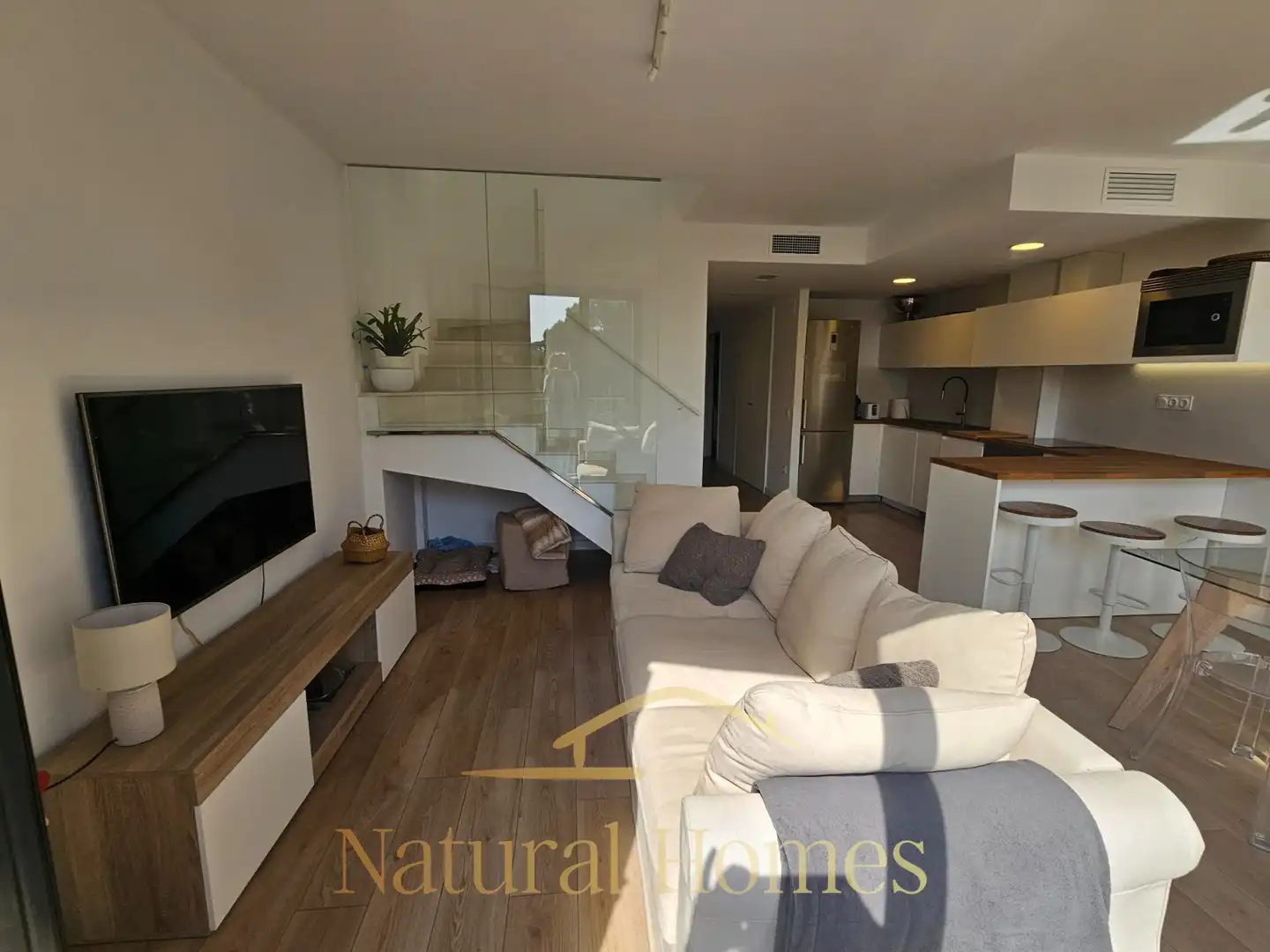 Living room of Duplexes for rent in Caldes d'Estrac  with Air Conditioner, Terrace and Furnished