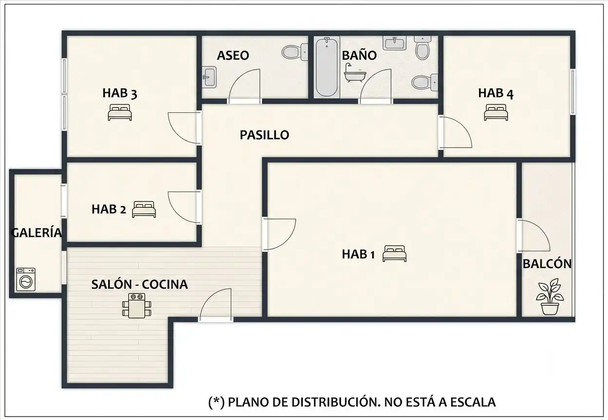 Flat for rent in Albacete  with Air Conditioner, Heating and Balcony
