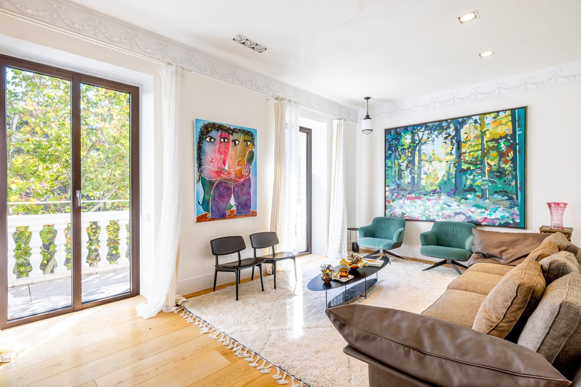 Living room of Flat to rent in  Madrid Capital  with Air Conditioner, Heating and Storage room