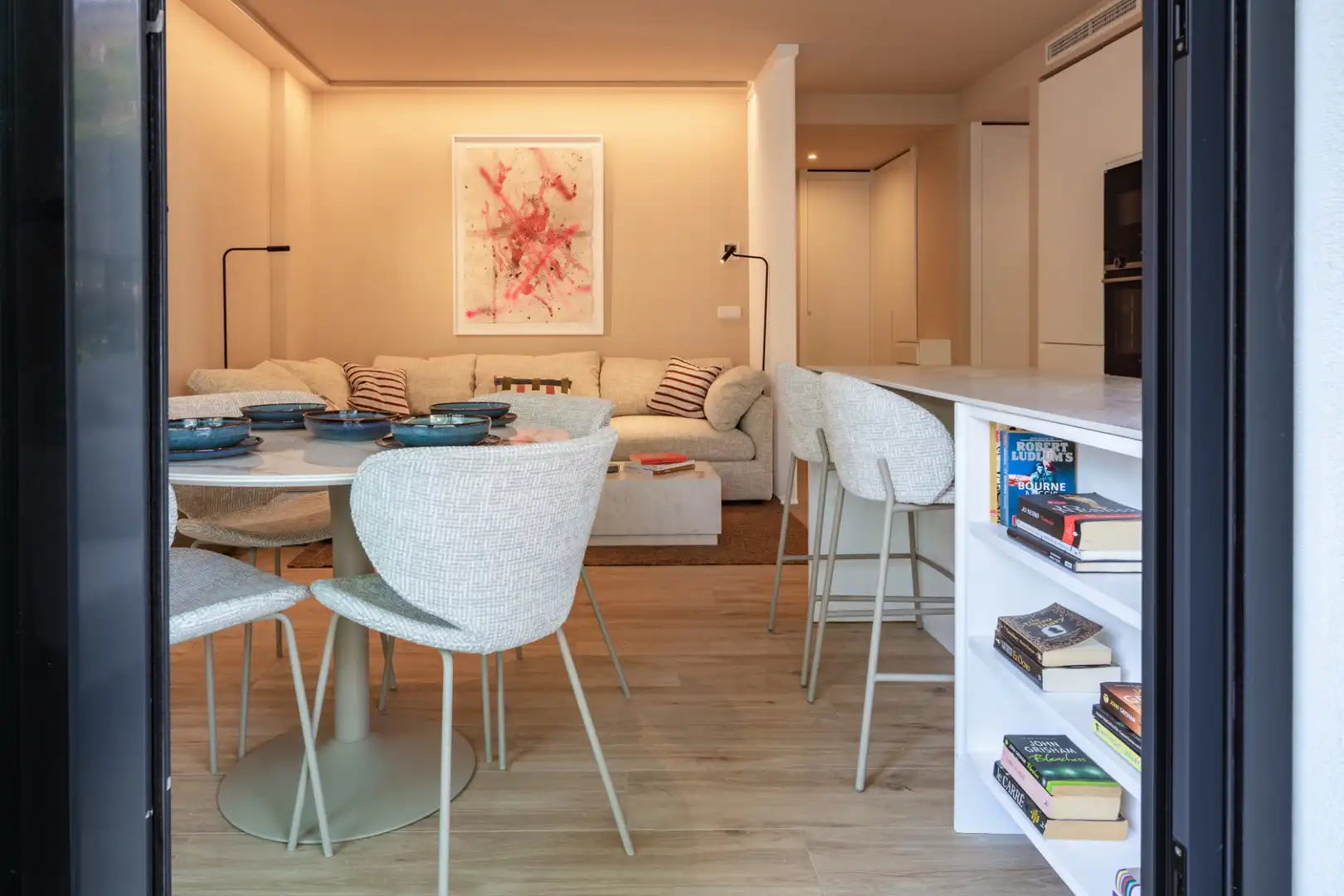 Sala de estar de Apartamento de alquiler en Jávea / Xàbia con Aire acondicionado, Calefacción y Parquet