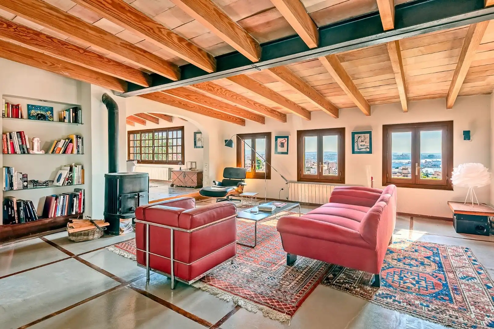 Sala d'estar de Apartament de lloguer en  Palma de Mallorca amb Terrassa