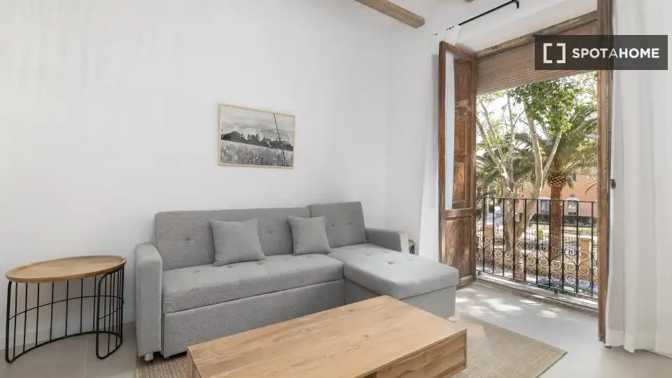 Living room of Flat for rent in Valencia  with Air Conditioner, Heating and Furnished