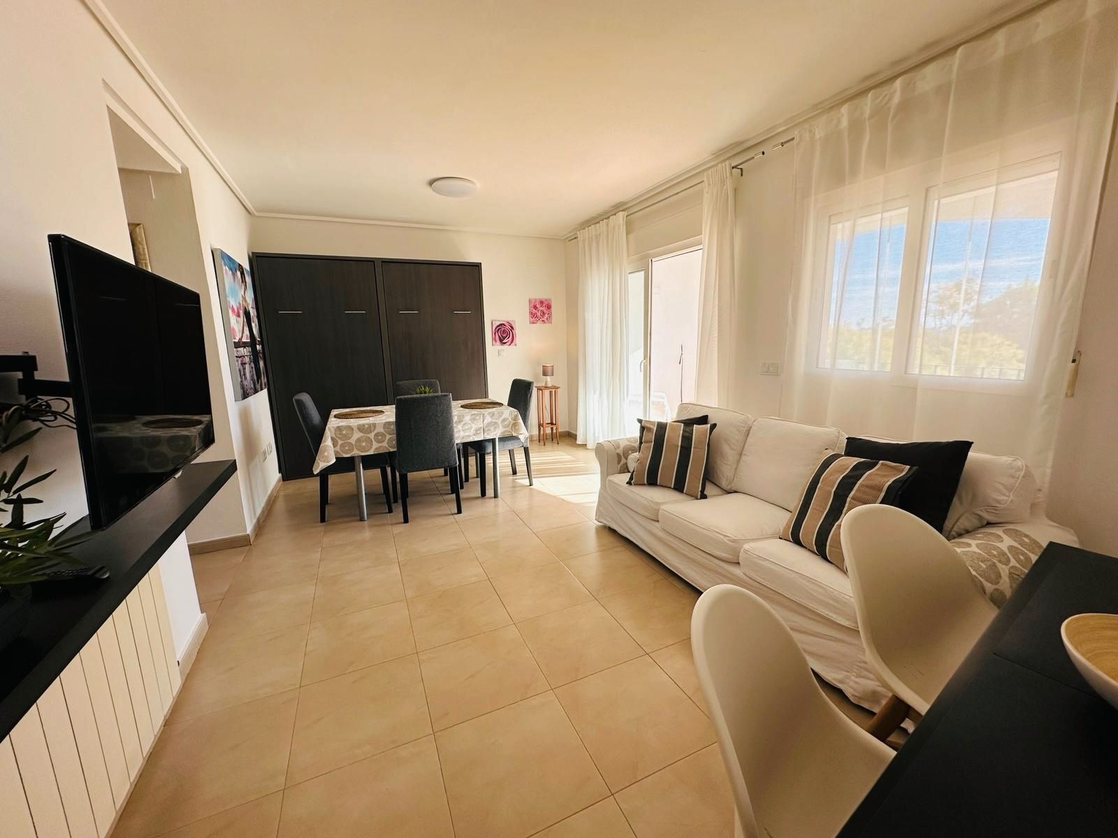 Sala d'estar de Apartament de lloguer en Torre-Pacheco amb Aire condicionat, Calefacció i Moblat