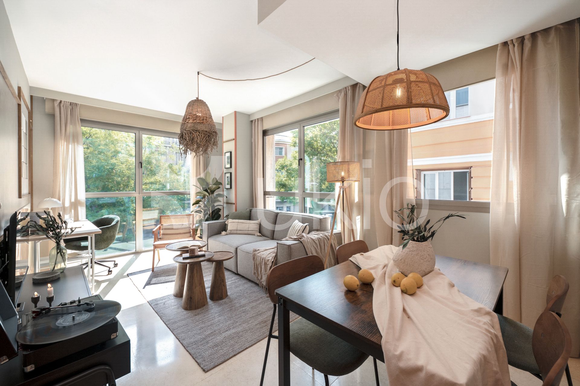 Living room of Apartment to rent in  Madrid Capital  with Air Conditioner, Heating and Furnished
