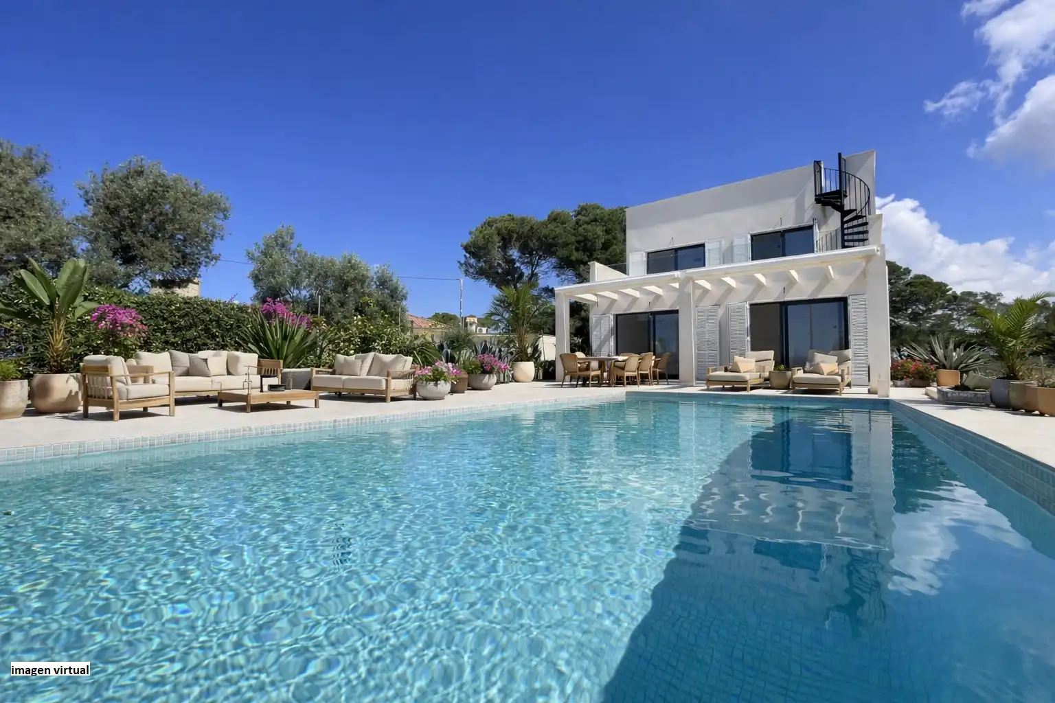 Schwimmbecken von Haus oder Chalet zum Verkauf in Llucmajor mit Klimaanlage, Privatgarten und Terrasse