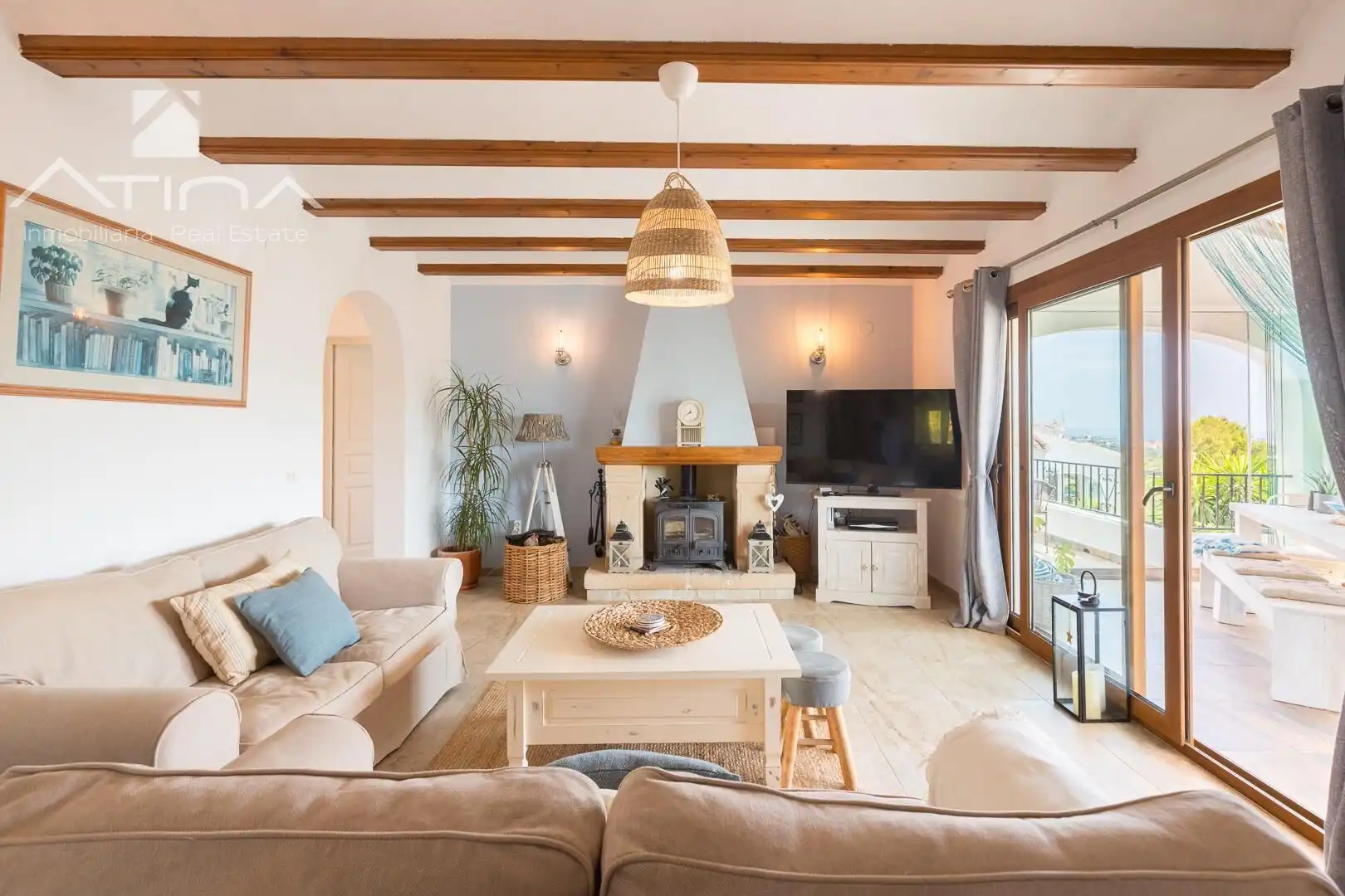 Sala de estar de Casa o chalet en venta en Jávea / Xàbia con Aire acondicionado, Calefacción y Jardín privado