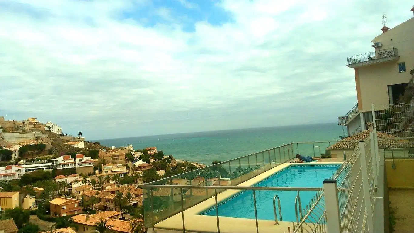 Schwimmbecken von Wohnung zur Miete in Cullera mit Klimaanlage, Terrasse und Möbliert