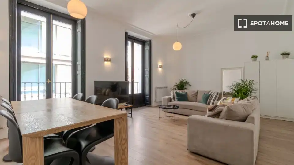 Living room of Flat for rent in Madrid  with Air Conditioner, Heating and Furnished