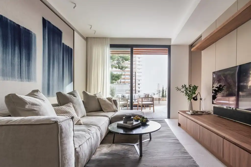 Sala d'estar de Apartament en venda en  Palma de Mallorca amb Aire condicionat, Calefacció i Jardí privat